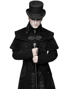 Cape Collar Crucifix Gothic Long Black Coat