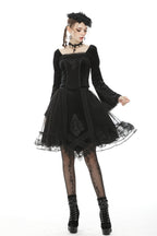 Velvet Hem Mesh Skirt