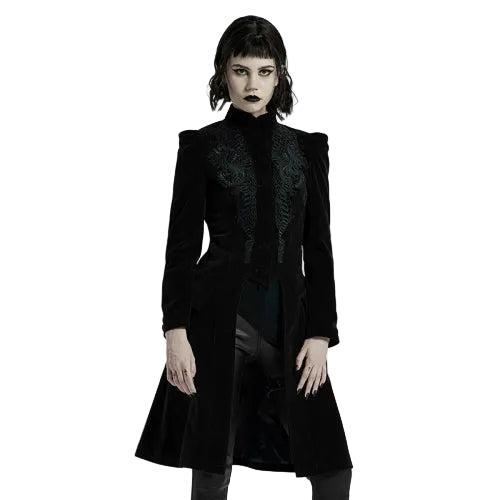 Mid Length Elegant Velvet Gothic Coat