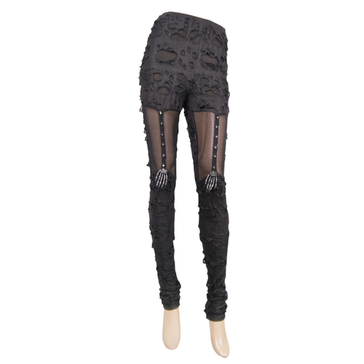 Thigh Net Skeleton Hand Shredded Leggings