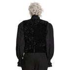 Black Crushed Velvet Waistcoat