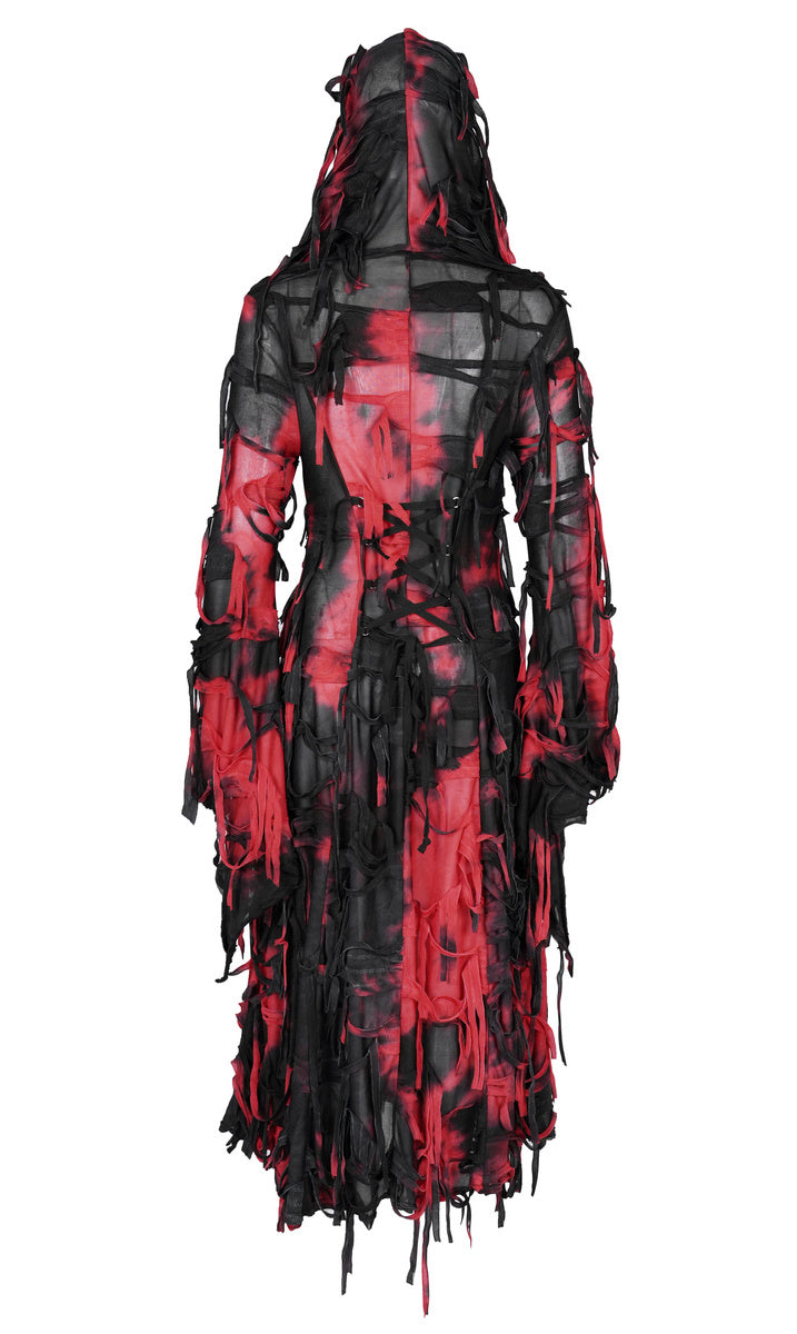 Black & Red Bloody Shredded Hood Jacket