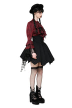 Red Ruffle Neck Trail Sleeve Blouse