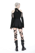 Shoulder Cut Out Net Top