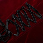 Mid Length Elegant Red Velvet Gothic Coat