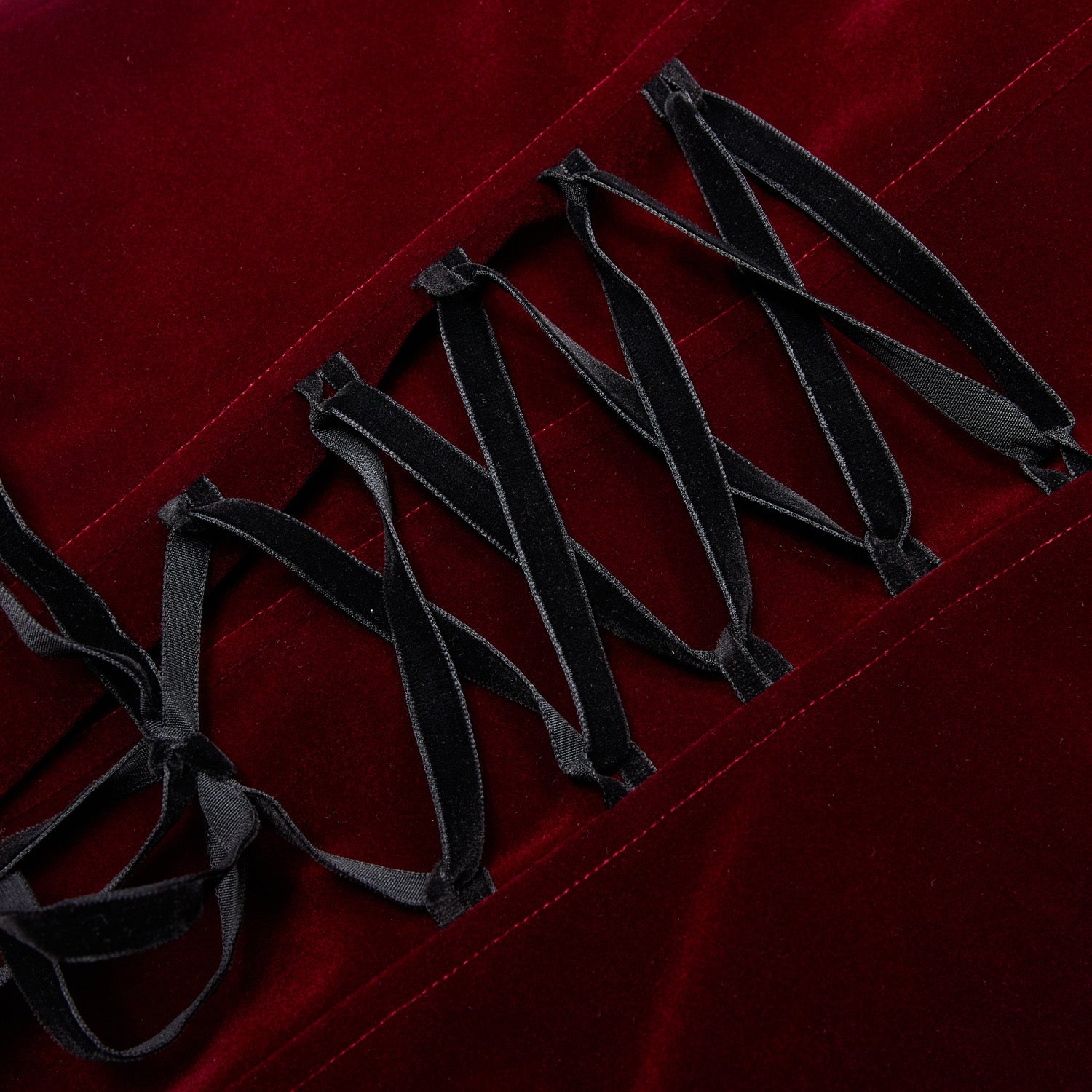 Mid Length Elegant Red Velvet Gothic Coat
