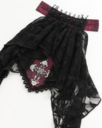 Red Crucifix Jacquard Detachable Cravat Shirt