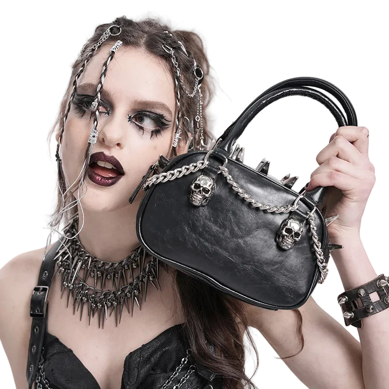 Chained Skull & Spike Punk Handbag