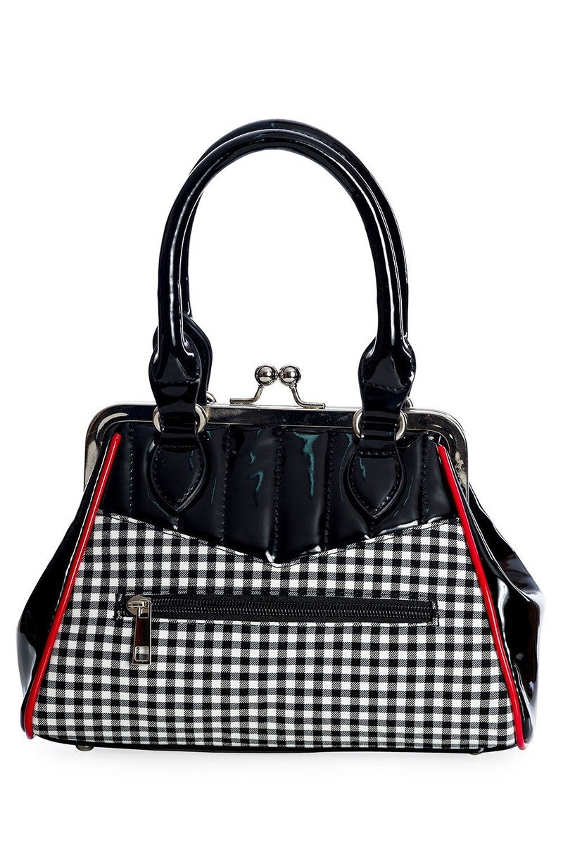 Gingham Skull Cherry Retro Bag