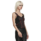Red Poison Ivy Corset Buckle Top