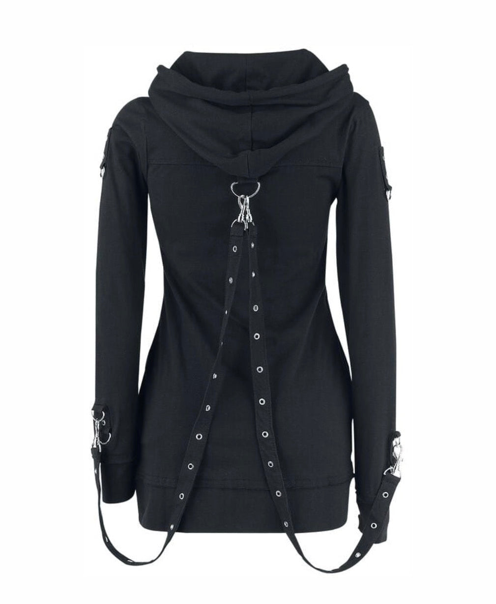 Skeleton Kiss Detachable Strap Hoody
