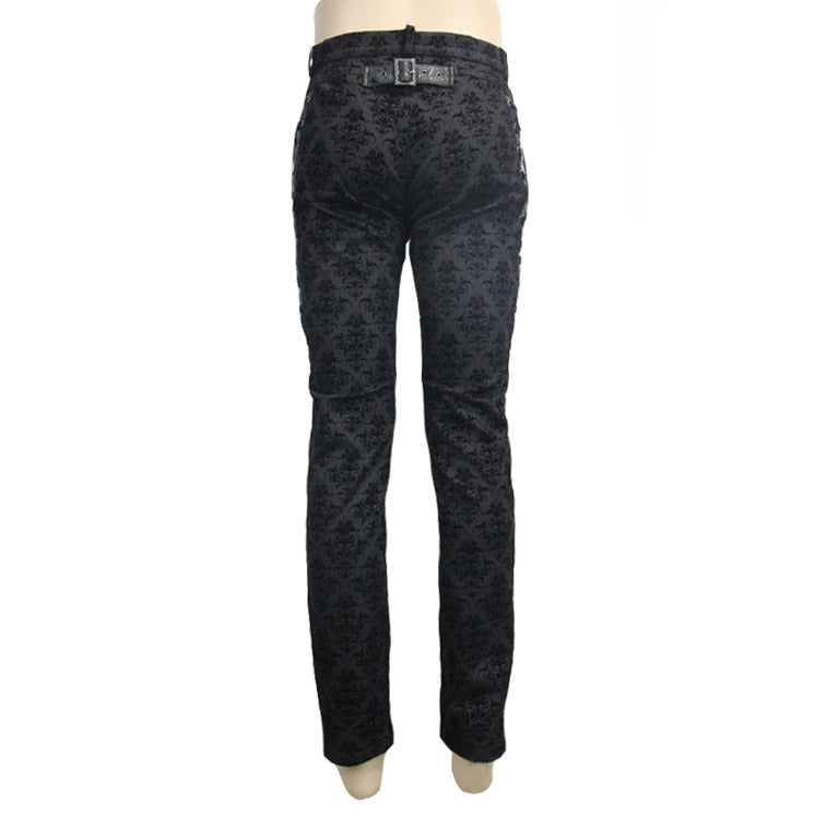 Gothic Patterned Side Lace Up Trousers
