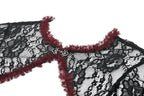 Red Rim Black Lace Bolero