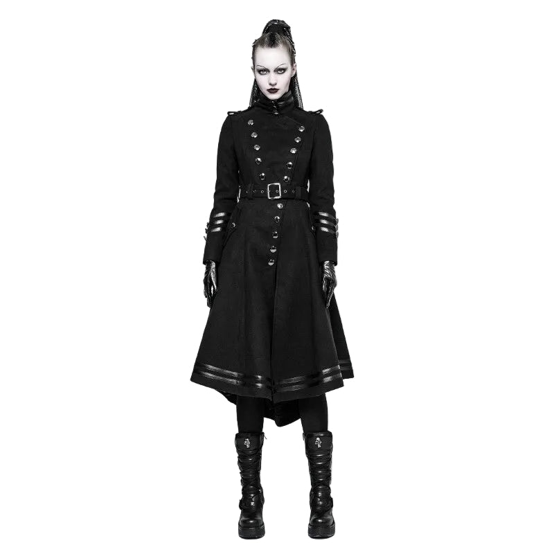 Women’s Military Uniform Belt Long Coat