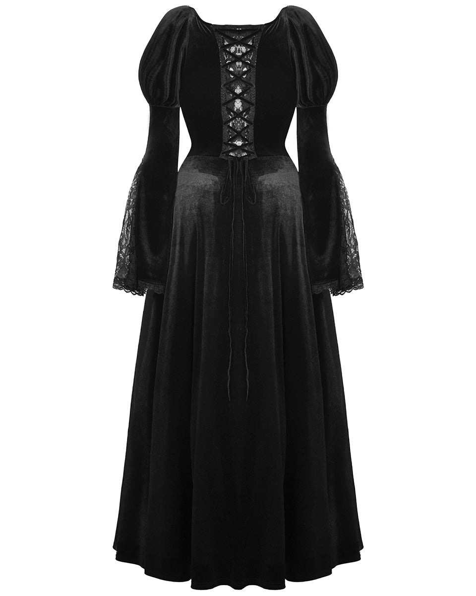 Velvet Lace Detailed Maxi Dress