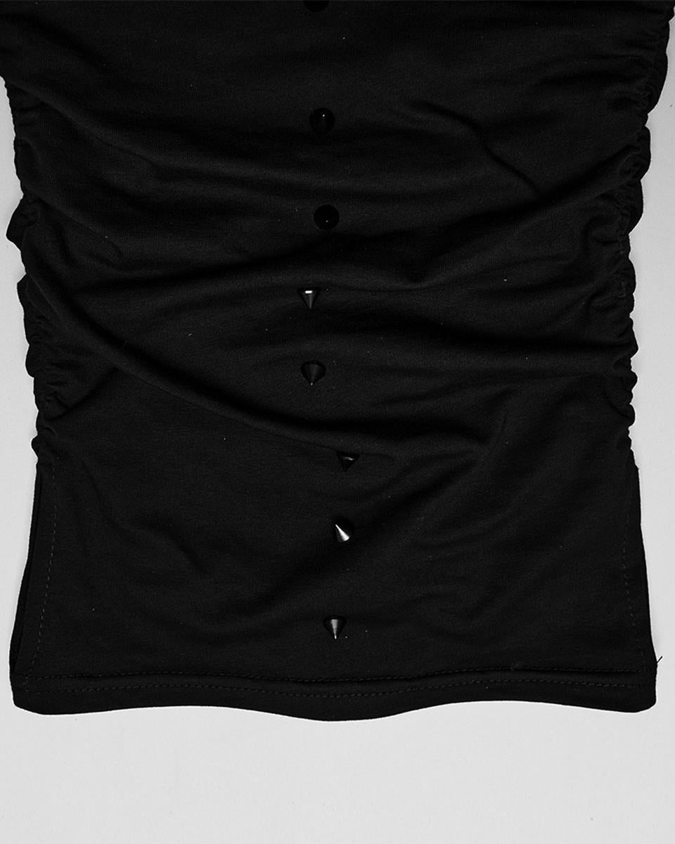 Cyberpunk Stud High Neck Muffler Top