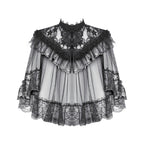 Sheer Mesh Laced Capelet