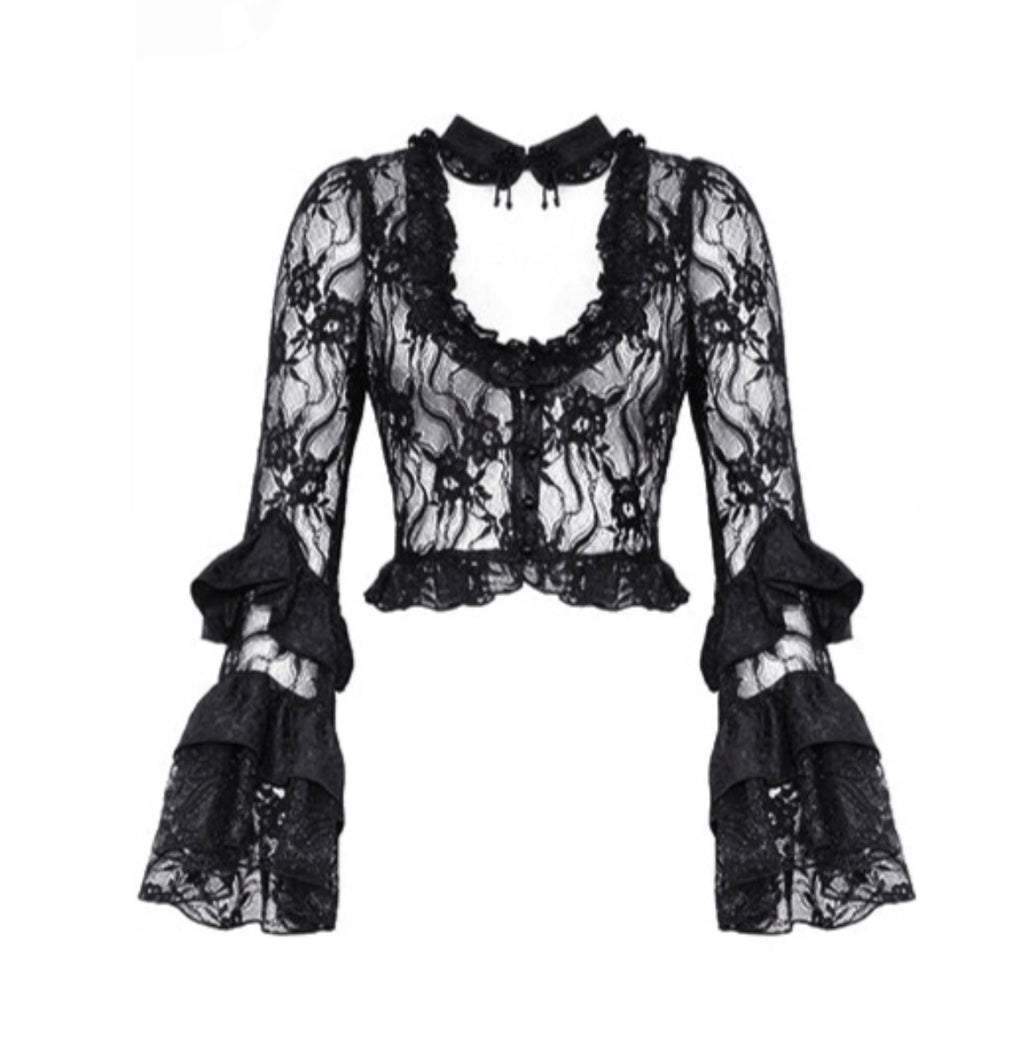 Sexy Lace Choker Blouse