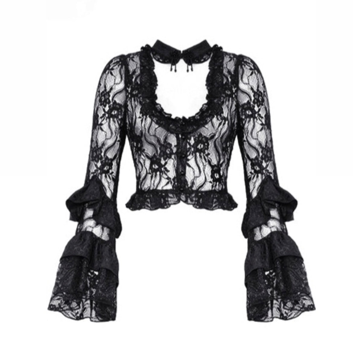 Sexy Lace Choker Blouse