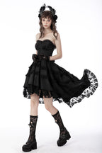 Pleated Frill Big Bow Prom Dress