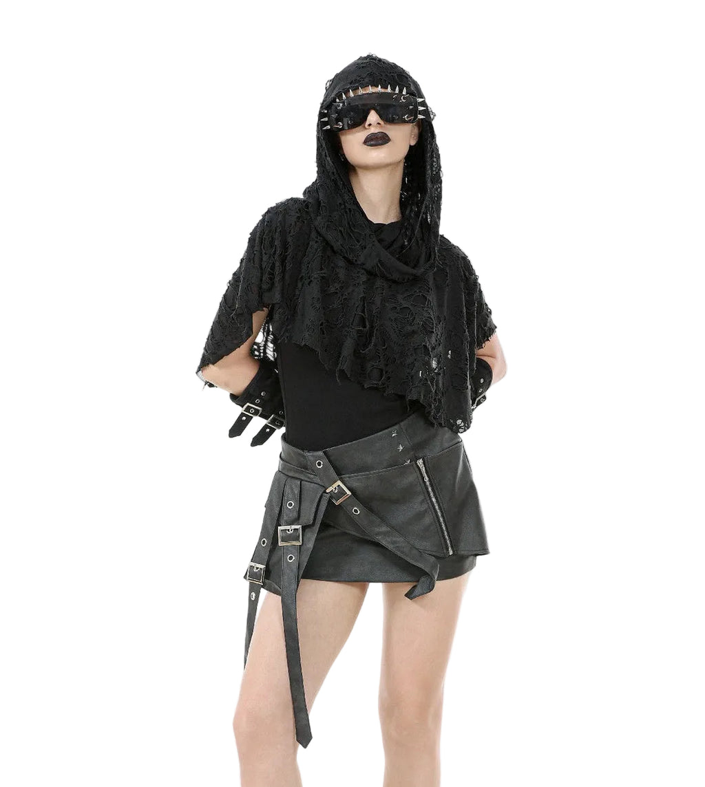 Apocalyptic Shredded Hood Capelet