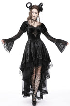 Spider Queen Hi-Lo Velvet Ruffle Dress