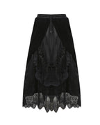 Princess Pleat Lace Velvet Maxi Skirt