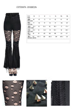 Thigh Net Cutout Flare Trousers