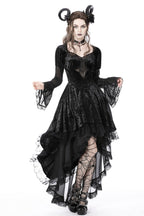 Spider Queen Hi-Lo Velvet Ruffle Dress