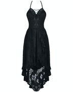 Dovetail Halter Neck Lace Net Dress