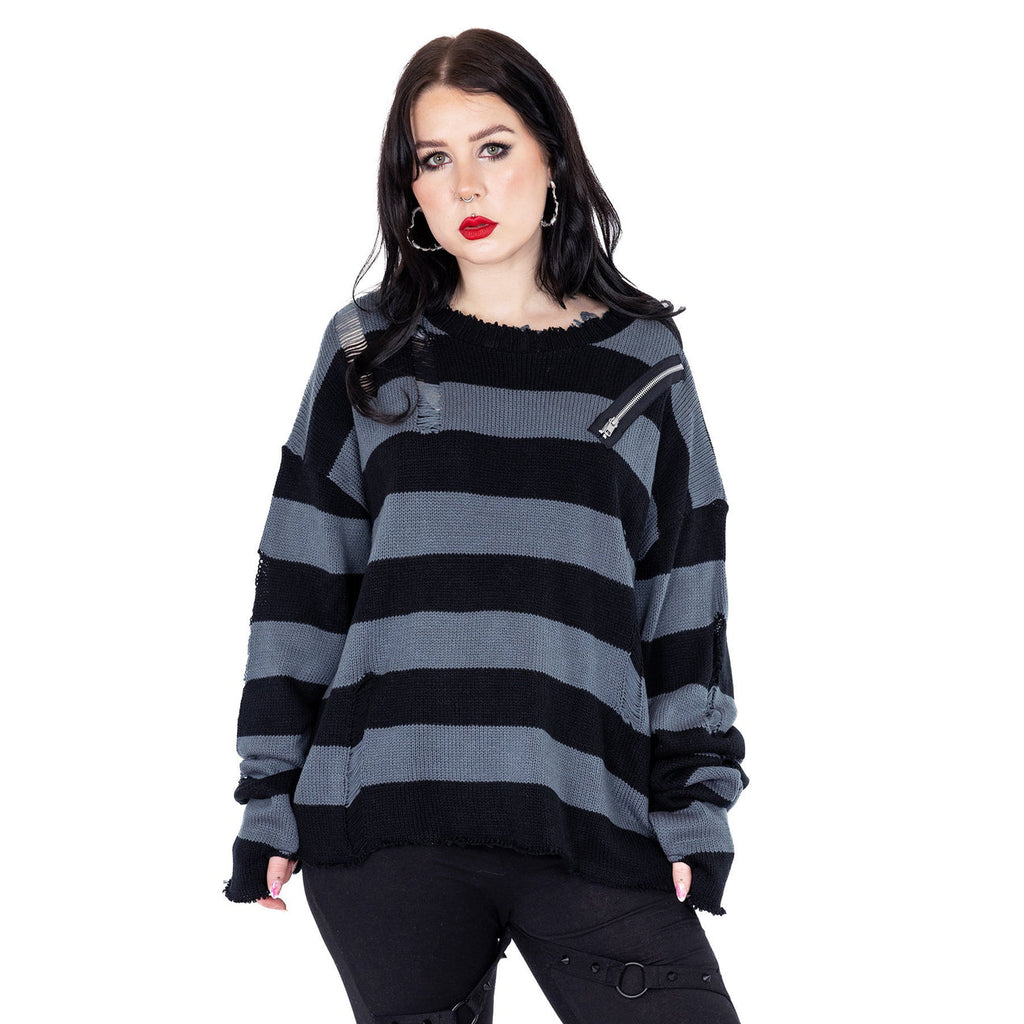 Zip Striped Jumper