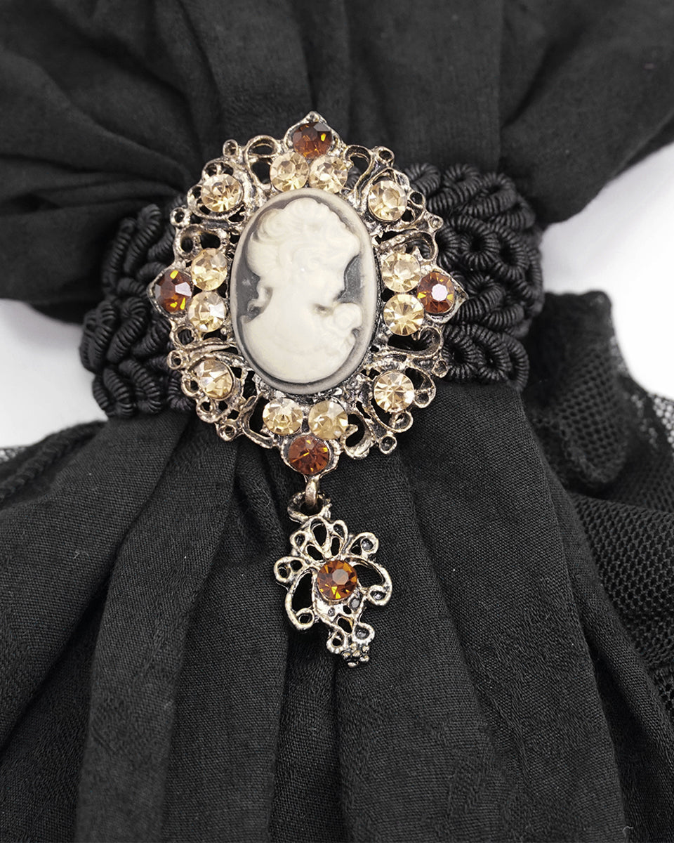 Broach Clip On Gothic Cravat