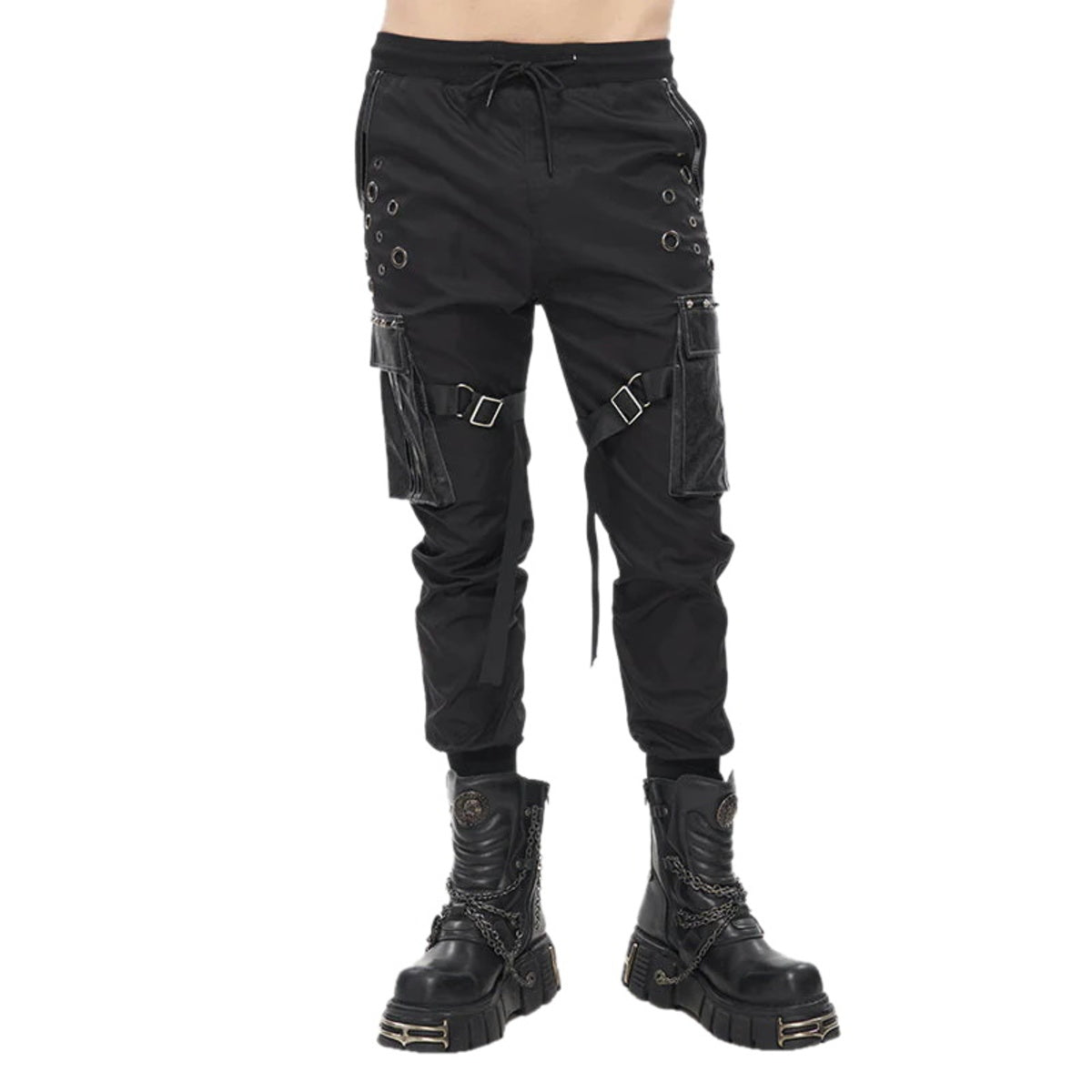 Punk Studded Cuffed Trousers