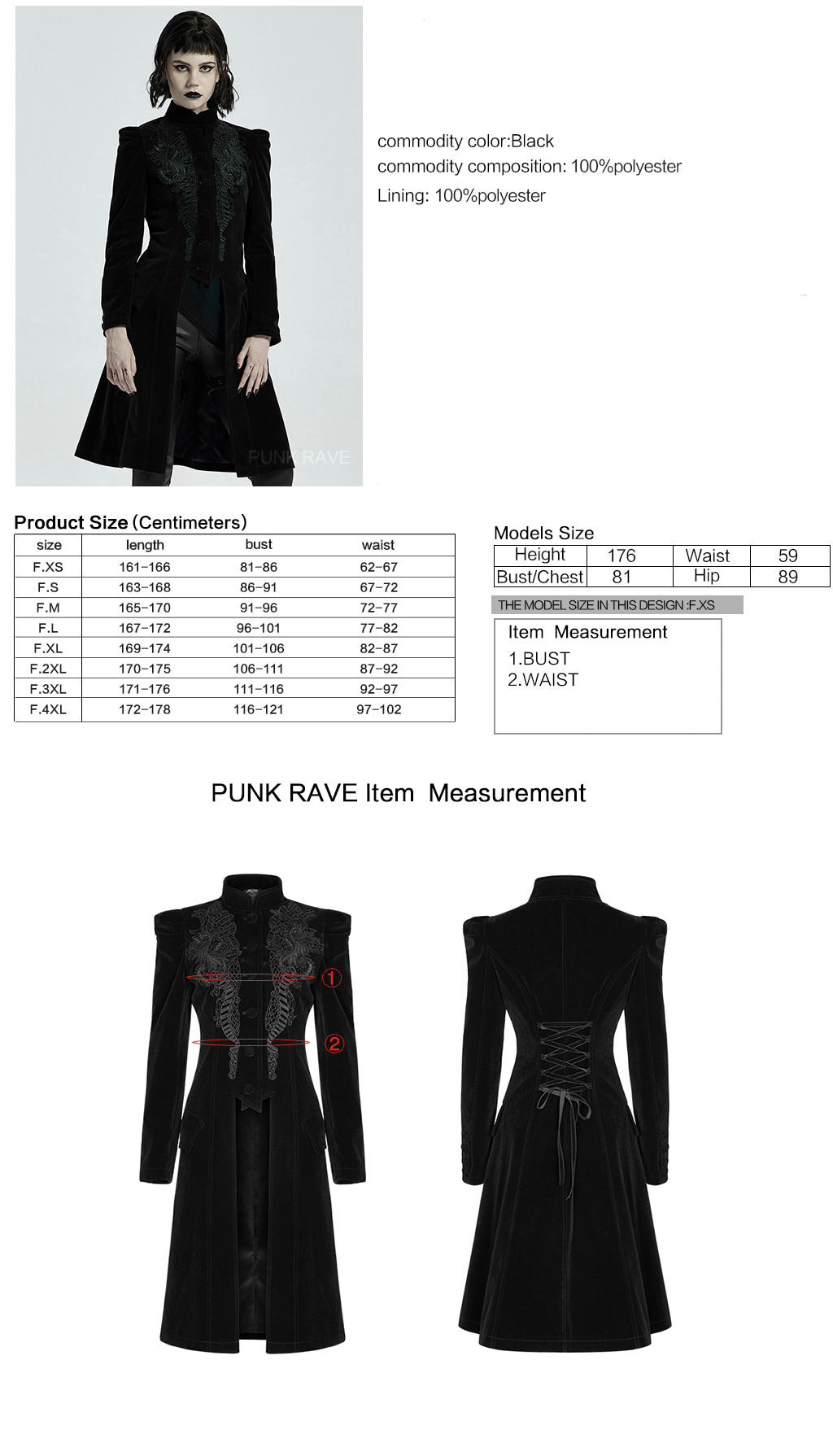 Mid Length Elegant Velvet Gothic Coat