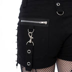 Clipped Eyelet Sabel Shorts