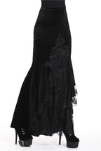 Mermaid Tail Velvet Lace Maxi Skirt