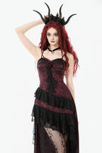 Red Rose Ruffle Asymmetrical Dress