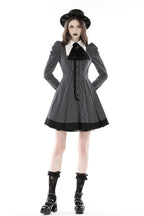 Pinstripe Scissor Cravat Collar Dress