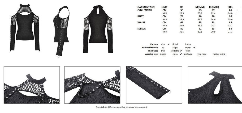 Shoulder Cut Out Net Top