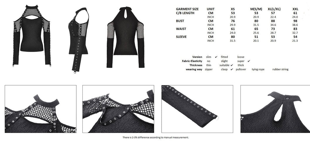 Shoulder Cut Out Net Top