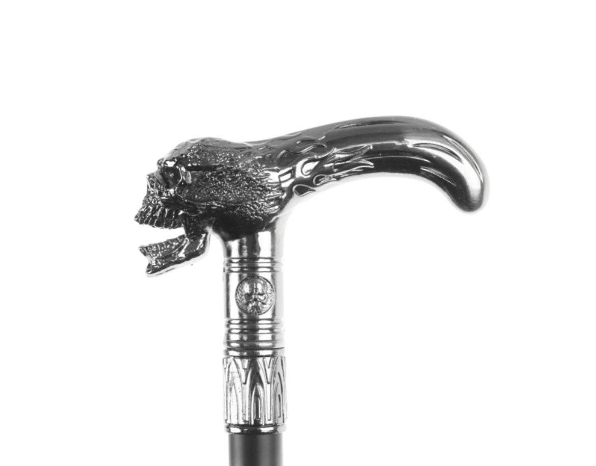 Xenocane Flamed Skull Cane