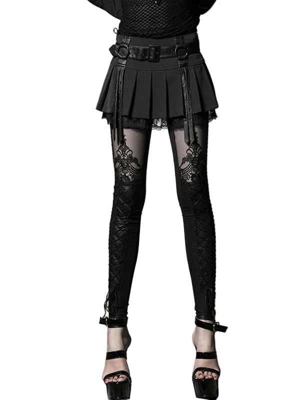 Gothic Embossed Decorative Leggings