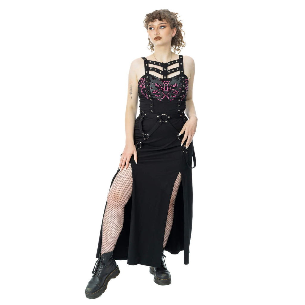 Split Maxi Amaranth Skirt