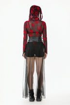 Light Mesh Eyelet Maxi Skirt