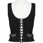 Silver Poison Ivy Corset Buckle Top