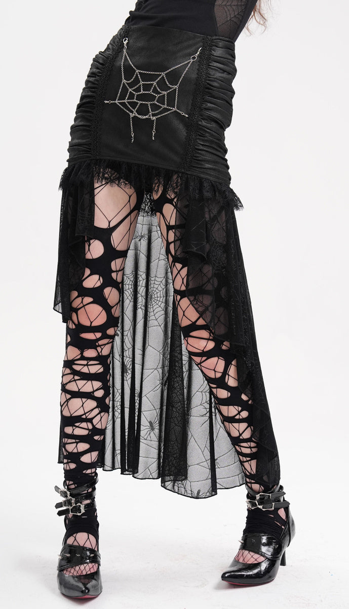 Hi-Lo Cobweb Chain Trail Skirt