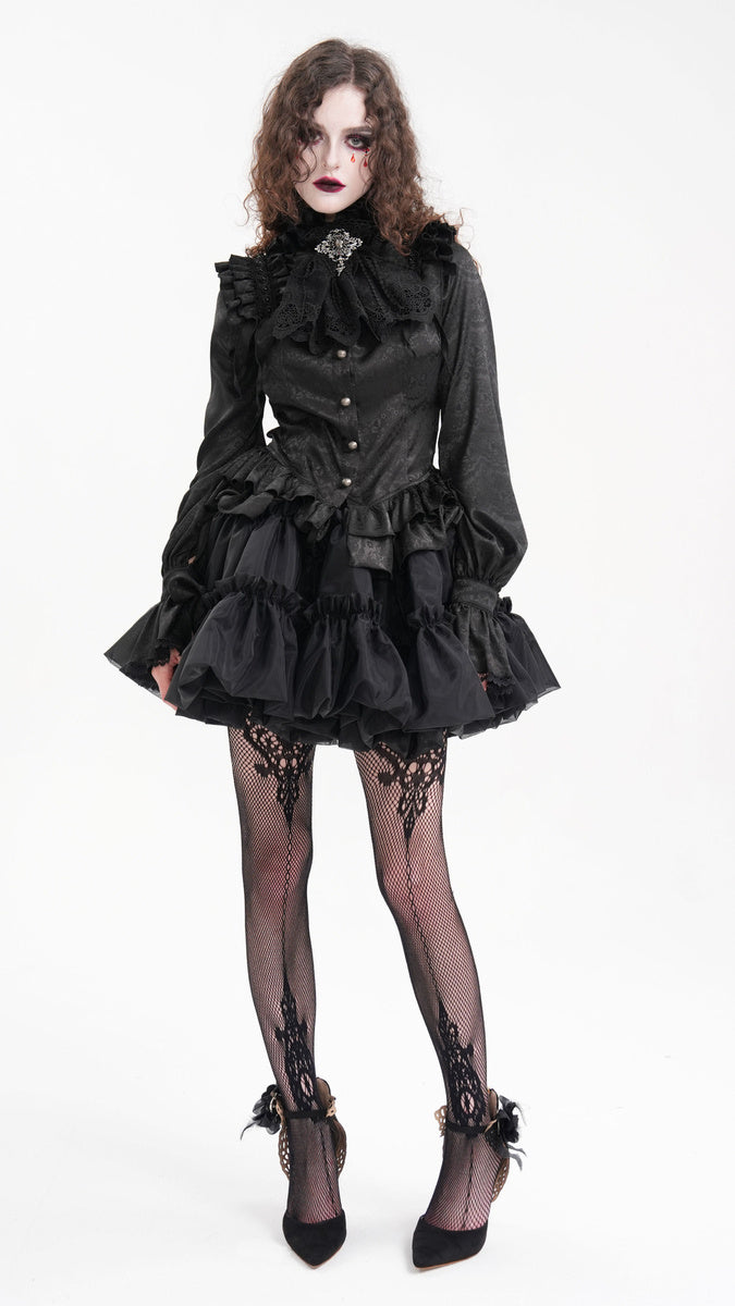 Frilly High Neck Doll Blouse