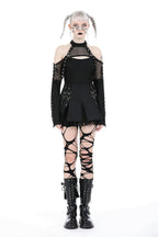Punk Metal Strap Mini Skirt