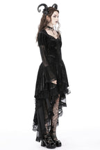 Spider Queen Hi-Lo Velvet Ruffle Dress