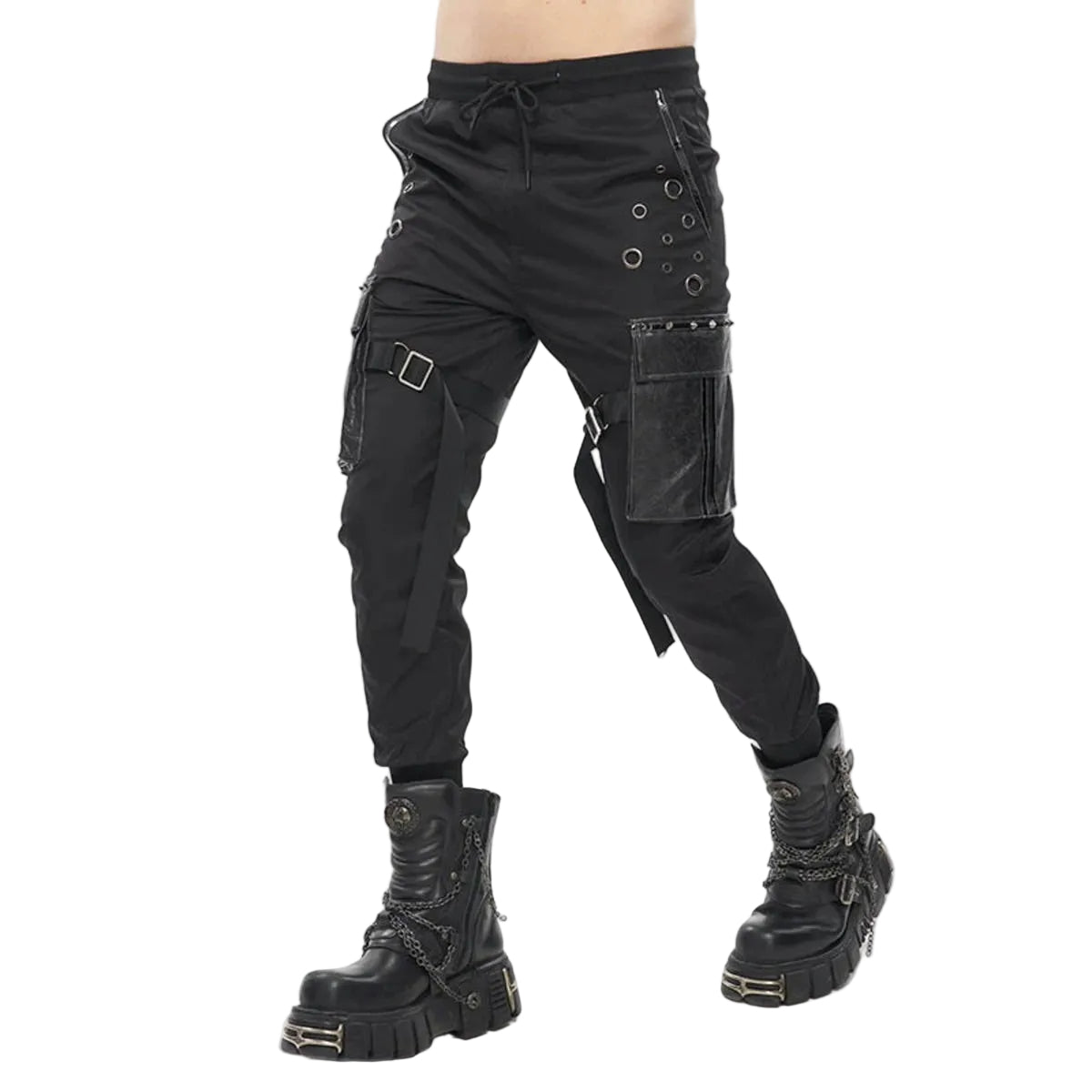 Punk Studded Cuffed Trousers